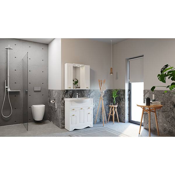 Set masca si lavoar Badenmob Seria 172, 75 x 46 x 81 cm, alb