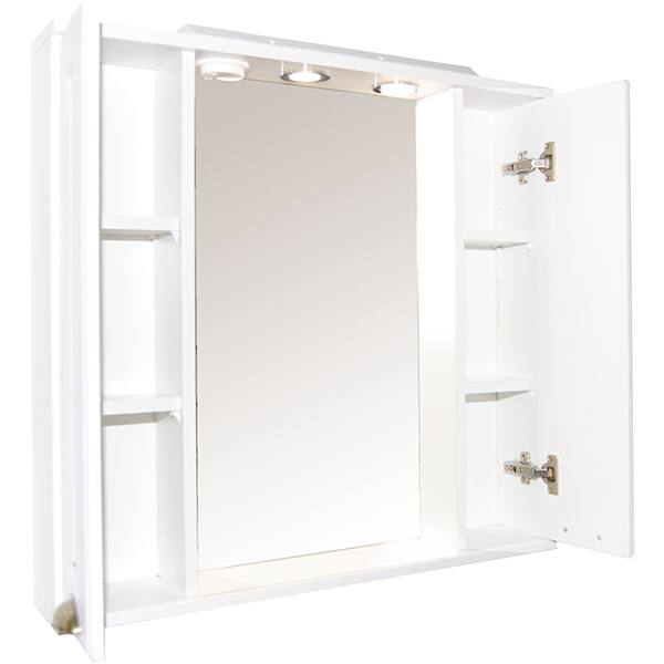 Oglinda baie cu dulap Badenmob Seria 172, 75 x 14 x 71 cm, alb