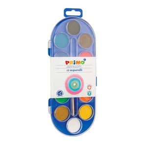 Acuarele cu pensula inclusa MOROCOLOR, Diametru 30 mm, 12 culori