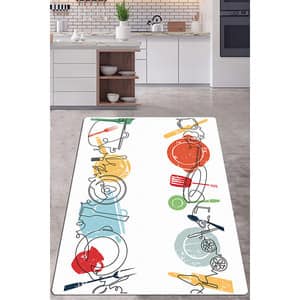 Covor bucatarie Dessin Cuisine Djt, 100 x 200 cm, multicolor