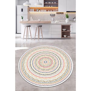 Covor bucatarie Broderie Round, 120 x 120 cm, multicolor