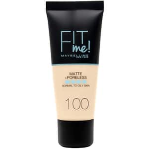 Fond de ten MAYBELLINE NEW YORK Fit Me Matte&Poreless, 100 Warm Ivory, 30ml