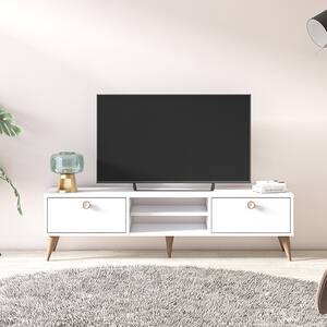 Comoda TV Vega, alb, 152 x 35 x 40 cm