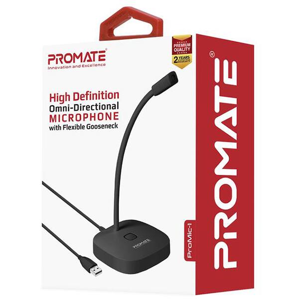 Microfon PC PROMATE ProMic-1, USB, negru