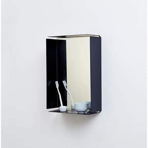 Oglinda baie cu raft SPIN Zeta Vanity, 31.75 x 11.43 x 44 cm, negru