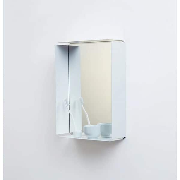 Oglinda baie cu raft SPIN Zeta Vanity, 31.75 x 11.43 x 44 cm, alb