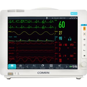 Monitor functii vitale COMEN NC12, 12.1", Touch screen, Acumulator Li-Ion, crem + Imptimanta IBP socket