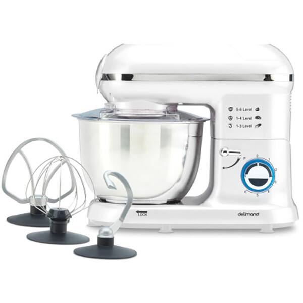 Mixer Cu Bol Delimano 110000000 4 5l 1400w 6 Trepte Viteza Alb Argintiu
