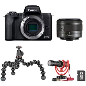 Aparat foto mirrorless CANON EOS M50 II Vlogging,24.1 MP, 4K, Wi-Fi, negru