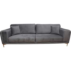 Canapea fixa Sonya, 3 locuri, 256 x 95 x 80 cm, gri