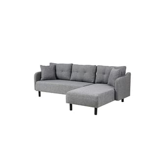 Coltar extensibil pe dreapta Crono, 3 locuri, cu lada, 241 x 100 x 80 cm, gri deschis