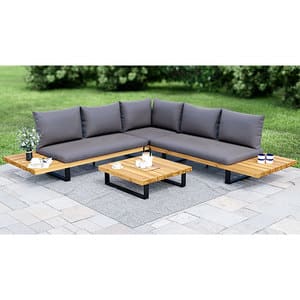 Set mobilier gradina FDS-TWAY Viking Delo William, 4 piese, gri inchis