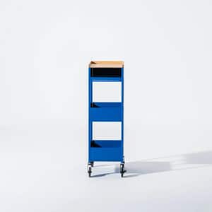 Masuta cu roti Miro Trolley L, albastru, 35 x 25 x 75 cm