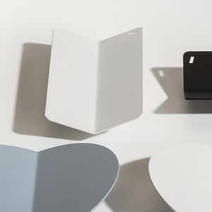 Suport accesorii birou SPIN Slide Rectangle, metal-lemn, alb
