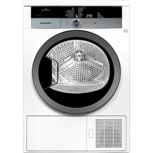 Uscator De Rufe Grundig Gtn38250mgc Touch Dry Pompa De Caldura 8kg 16 Programe Clasa A