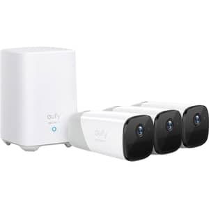 Kit supraveghere video eufyCam 2 Security wireless T88423D2, 3 camere, HD 1080p, Waterproof, 16 canale, alb