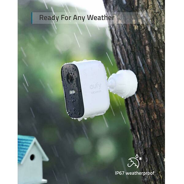 Kit supraveghere video eufyCam 2C Security T88313D2, 2 camere, HD 1080p, Wi-Fi, Waterproof, 16 canale, alb