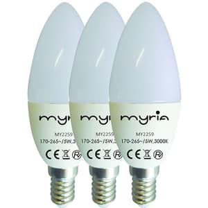 Set 3 becuri LED MYRIA MY2259, 5W, E14, 3000K, lumina calda