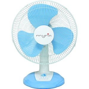 Ventilator de masa MYRIA MY4030, 40 cm, 3 viteze, 40W, alb-albastru