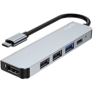 Hub USB MYRIA MY8061, HDMI, USB 3.0, Type-C, gri