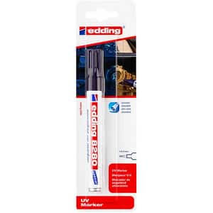 Marker permanent EDDING UV 8280, corp metalic, 1.5-3 mm, scriere invizibila, alb
