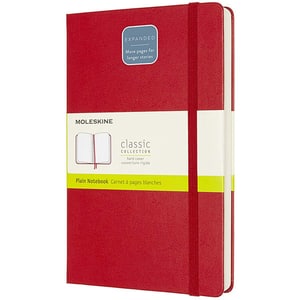 Carnet notite MOLESKINE Expanded Hard Notebook, velina, Large, 200 file, rosu