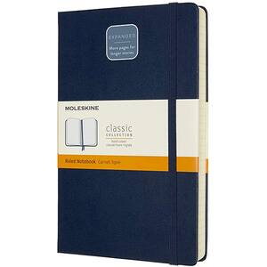 Carnet notite MOLESKINE Expanded Ruled Notebook, dictando, Large, 200 file, albastru
