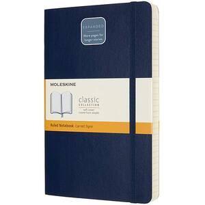 Carnet notite MOLESKINE Expanded Ruled Soft Notebook, dictando, Large, 200 file, albastru