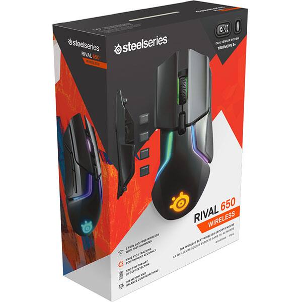 Mouse Gaming Wireless STEELSERIES Rival 650, 12000 dpi, negru