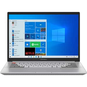 Laptop ASUS Vivobook Pro 14X OLED N7400PC-KM010R, Intel Core i7-11370H pana la 4.8GHz, 14" 2.8K, 16GB, SSD 1TB, NVIDIA GeForce RTX 3050 4GB, Windows 10 Pro, argintiu