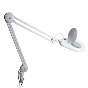 Lampa de birou cu lupa HOME NKLL 05, 9W, alb