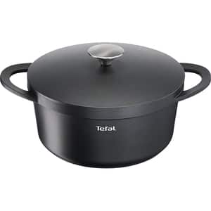 Oala TEFAL Trattoria E2184674, 4.5l, 24cm, aluminiu, negru