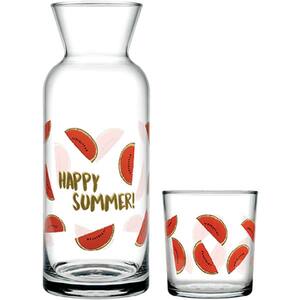 Set PASABAHCE Happy Summer: Carafa, 1l, sticla + Pahare, 6 piese, 0.38l, sticla