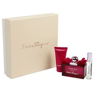 Set cadou SALVATORE FERAGAMO Signorina Ribelle: Apa de parfum, 100ml + Miniapa de parfum, 10ml + Lotiune de corp, 50ml