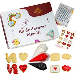 Kit pentru decorat biscuiti CRISTINA'S CAKES I love you