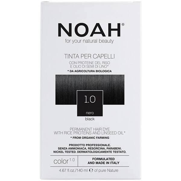 Pachet promo NOAH: Vopsea de par fara amoniac, 1.0, Negru, 140ml, 2 buc + Sampon Color Save, 630ml