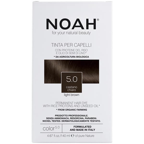 Pachet promo NOAH: Vopsea de par fara amoniac, 5.0 Saten deschis, 140ml, 2 buc + Sampon Color Save, 630ml
