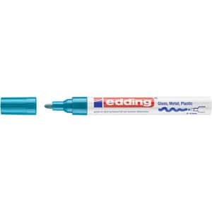 Marker permanent cu vopsea EDDING 750, corp metalic, 2-4 mm, bleu