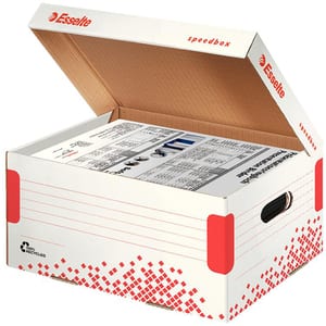 Cutie de arhivare ESSELTE Speedbox M, 367 x 325 x 263 mm, carton, 1 bucata, alb