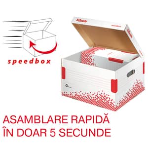Cutie de arhivare ESSELTE Speedbox, 433 x 263 x 364 mm, carton, 1 bucata, alb