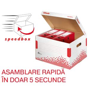 Cutie de arhivare ESSELTE Speedbox, 392 x 301 x 334 mm, carton, 1 bucata, alb