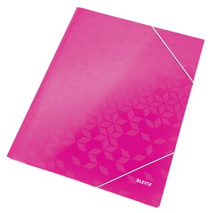 Mapa documente cu elastic LEITZ Wow, A4, carton, roz