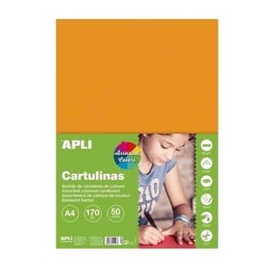 Carton colorat APLI, 21 x 29.7 cm, 50 file, diverse culori