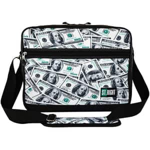 Geanta de umar MAJEWSKI St.Right Dollars SB2, alb-negru