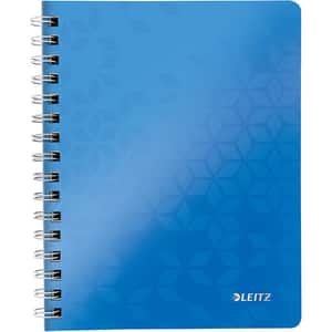 Caiet de birou LEITZ WOW, matematica, A5, 80 file, legatura spira, albastru metalizat
