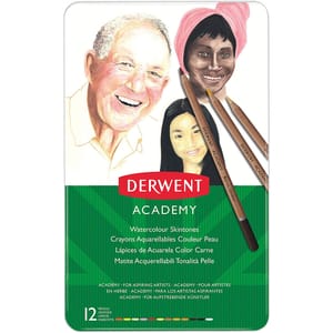 Creioane acuarela DERWENT Academy, tonurile pielii, 24 culori