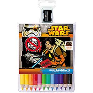 Creioane colorate STAR WARS Rebel UI000460, 12 culori + ascutitoare