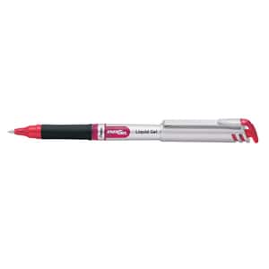 Roller cu gel PENTEL Energel, 0.7 mm, rosu-alb
