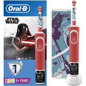 Periuta de dinti electrica copii ORAL-B Vitality Star Wars, 7600 oscilatii/min, 2 programe, 1 capat, rosu