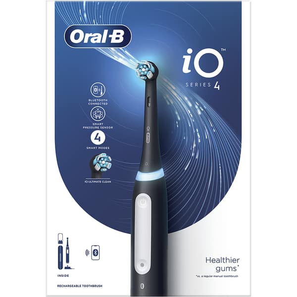 Periuta de dinti electrica ORAL-B iO 4, Bluetooth, 40000 pulsatii/min, Curatare 3D, 4 programe, 1 capat, negru